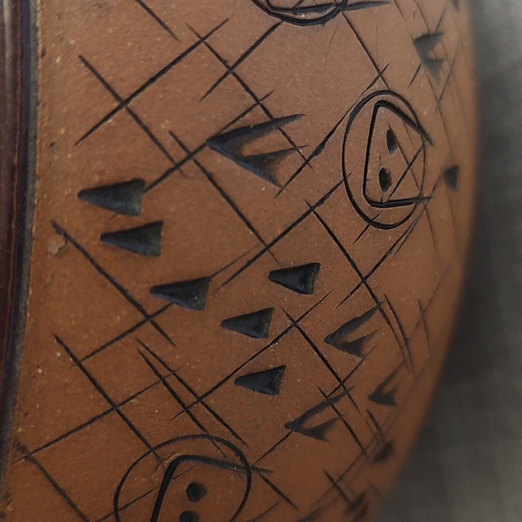 Ted Olaf Studio Pottery Vase Bigfoot Orbs Alien Forest Mountain scene 92' - Picture 7 of 11